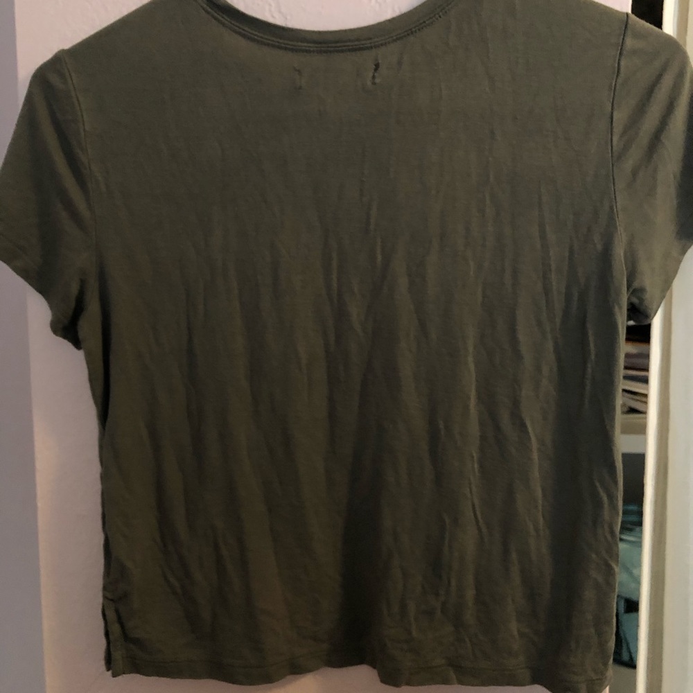 AE Army Green Crop Top
